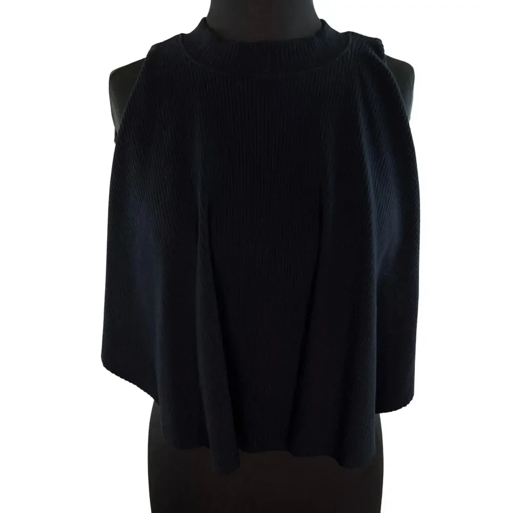 FREE PEOPLE Black Ribbed Knit Open Back Open Side Sleeveless Crop Top Small S